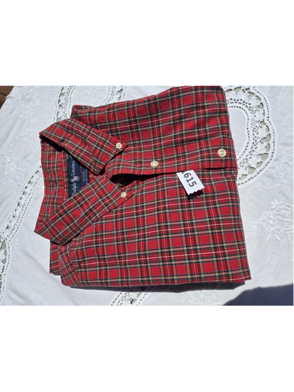 Ralph Lauren Blake Men’s XXL Red Tartan Plaid Button Down Shirt #1615 - Picture 7 of 7